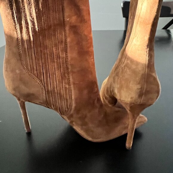 NWOT Veronica Beard Lisa Stiletto-Heel Booties Chestnut 8.5 - Picture 10 of 12